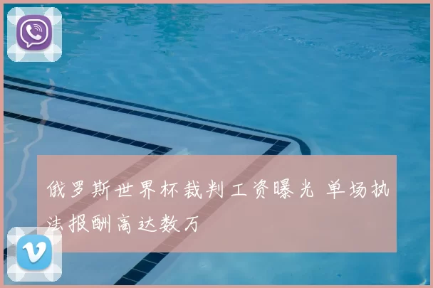 俄罗斯世界杯裁判工资曝光 单场执法报酬高达数万